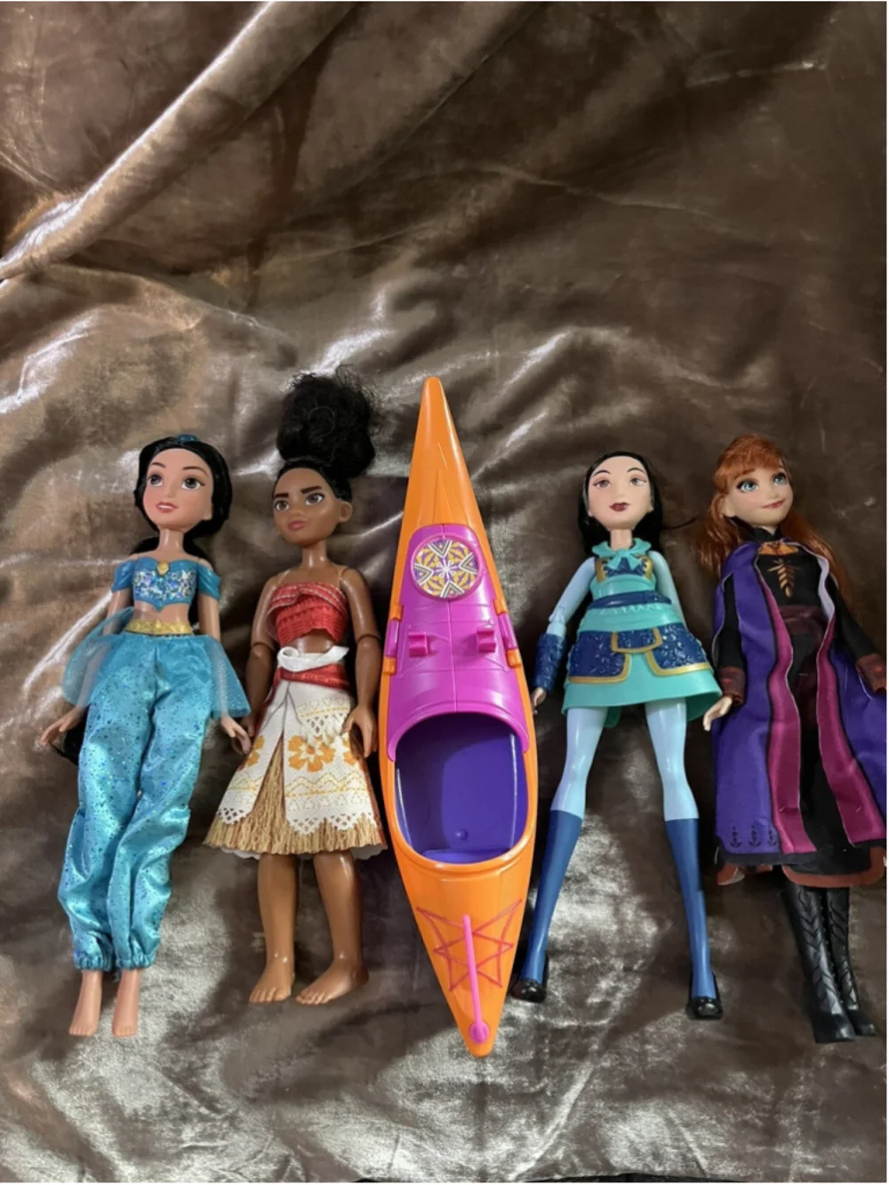 Disney Princess Barbie Dolls Mixed Lot Of 4 Previously Played With &CANOE